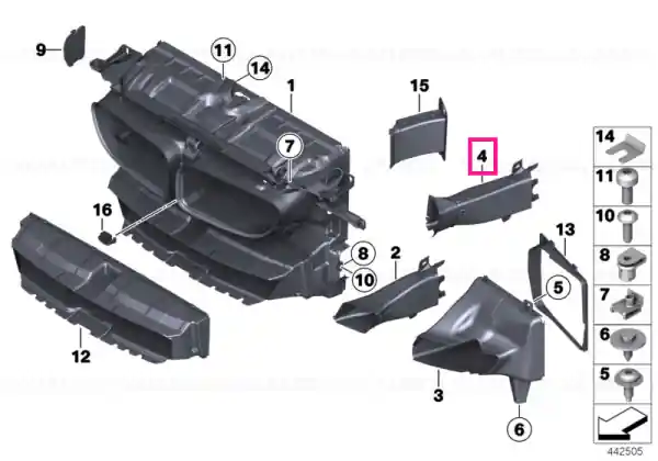 Air duct, brake, left - BMW Ofertă exclusivă