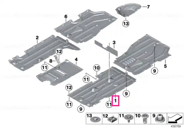 Preț mic Underbody panelling, front left - BMW