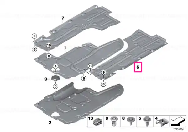 Underbody panelling, left - BMW Doar azi