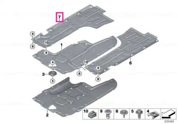 Comandă acum Underside panelling, right - BMW