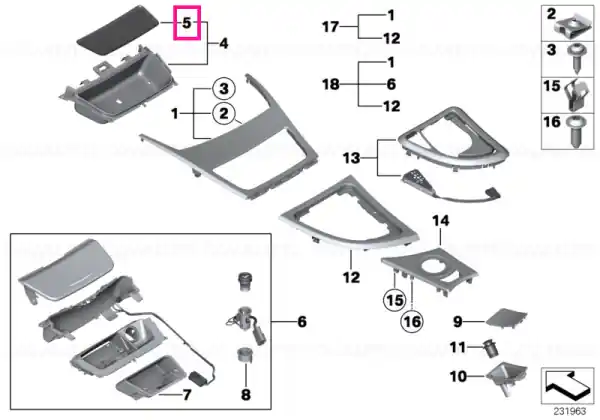 Inserție cauciuc tavă obiecte - BMW Reducere extra