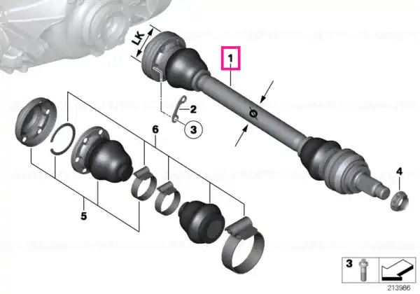 Arbore ieșire schimb LK=86MM/D=25MM - BMW Livrare expres