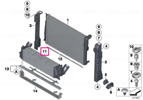Disponibil imediat Charge-air cooler - BMW