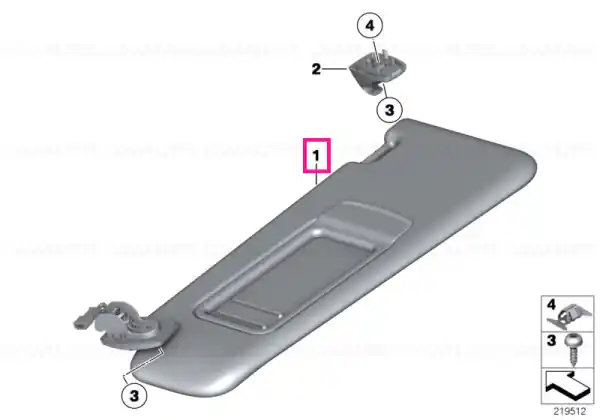 Ofertă de sezon Sun visor, Alcantara, left ANTHRAZIT - BMW