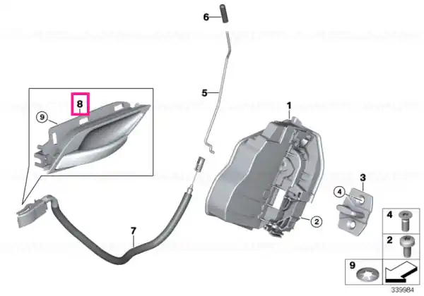 Door handle, inside left - BMW Nu rata