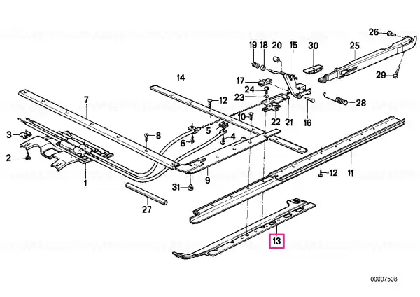 Slide rail right - BMW Livrare expres