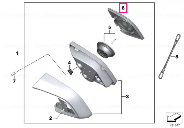 Right mirror glass - BMW Motorrad Ofertă exclusivă