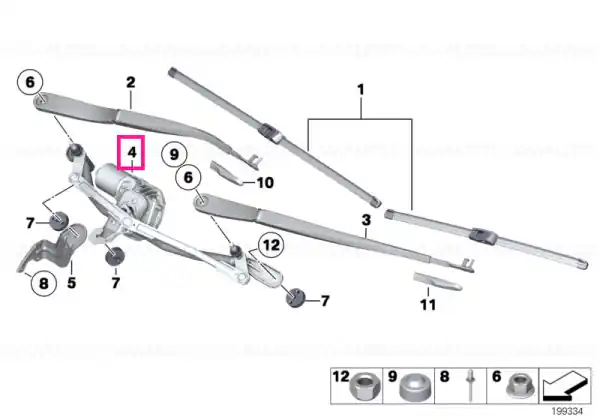 Cumpărături sigure Linkage, wiper system with motor - BMW