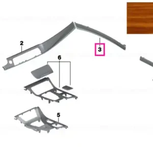 Wooden strip, door front right NUSSB.-HONIGBR. - BMW Nu rata