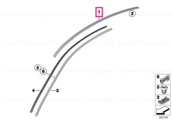 Roof moulding prime-coated left - BMW Livrare rapidă