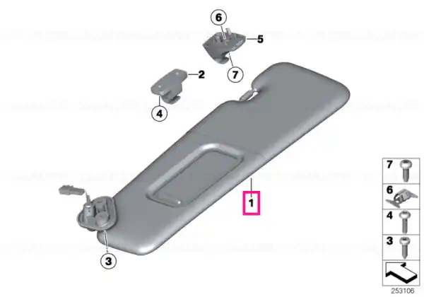 Nu rata Left sun visor ANTHRAZIT - BMW