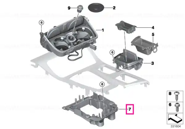 Livrare rapidă Suport modul consola centrală - BMW