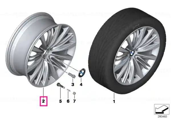 Preț redus Gloss-turned light alloy rim 10X21 ET:41 - BMW