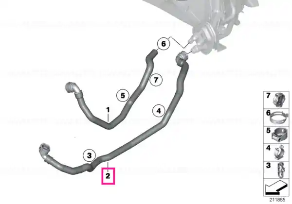 Furtun motor-radiator încălzire - BMW Reduceri