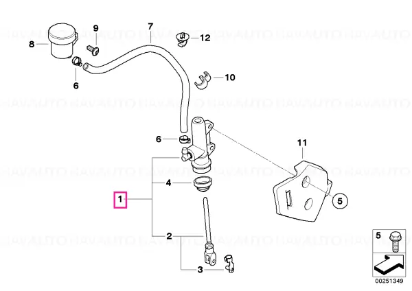 Rear brake master cylinder D=13MM - BMW Motorrad Noutate