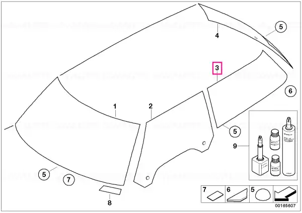 Side window, black right - BMW - Mini Reducere