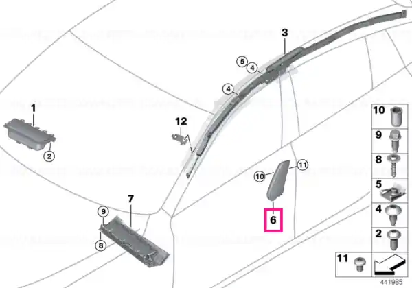 Lichidare de stoc Side airbag, front left seat ELFENBEIN - BMW