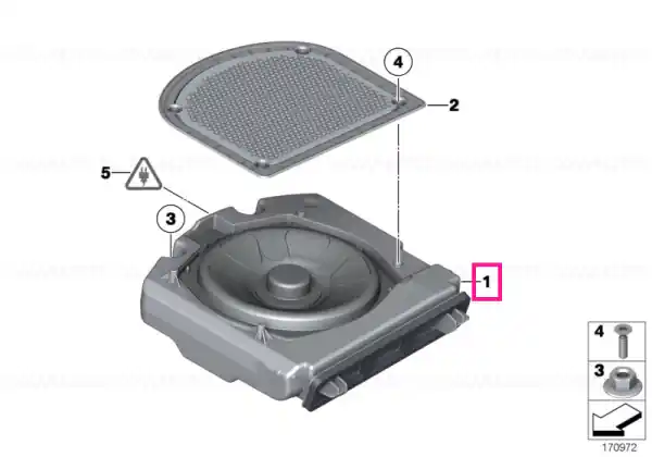 Retur ușor Central bass, left HIFI-SYSTEM - BMW