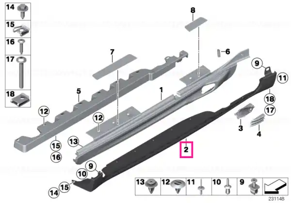 Cumpără acum Black Band sill, left - BMW - Mini