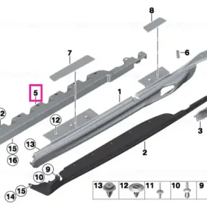 Adapter, sill, left - BMW - Mini Retur ușor