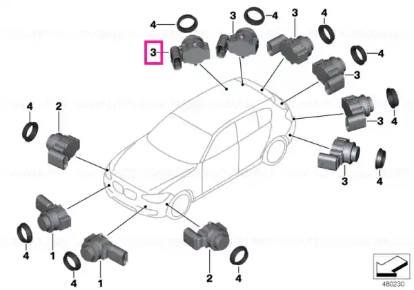 Senzor ultrasonic cod culoare - BMW Plată sigură