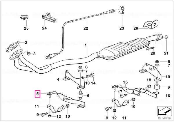 Doar azi Exhaust support - BMW