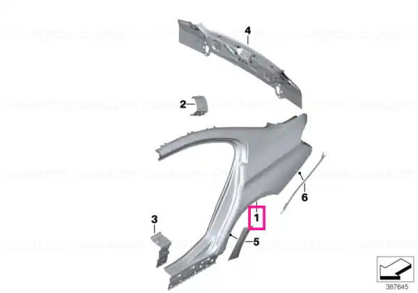 Expediere rapidă Right rear side panel - BMW