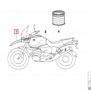 Upper mudguard NACHTSCHWARZ - BMW Motorrad Doar azi