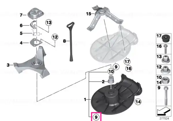 Plată securizată Șurub filetate M10X130MM - BMW - Mini