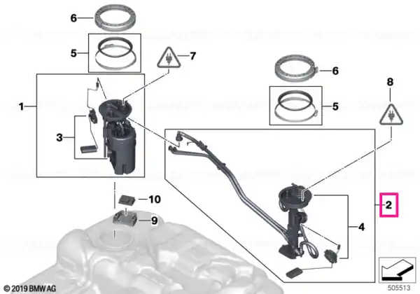 Noutate Delivery unit w fuel level sensor, left - BMW