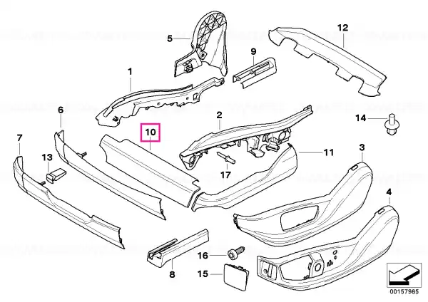 Ornament sina superioara, fata dreapta SCHWARZ - BMW Noutate