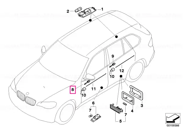 Disponibil imediat Modul LED deschizător ușă față - BMW