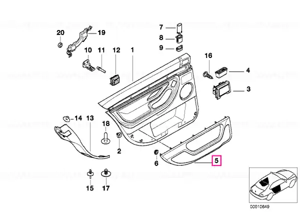 Ofertă Insereu panou trim usa spate stanga ANTHRAZIT - BMW