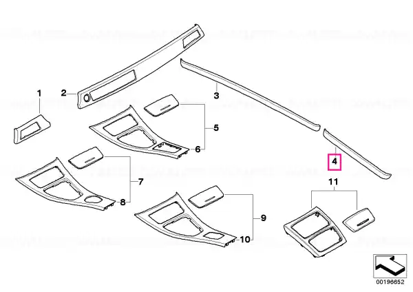 Ornament panou lateral stânga PIANOLACK SW - BMW Premium