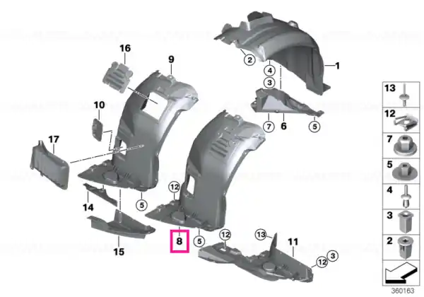 Disponibil imediat Capac carcasă roată jos stânga - BMW