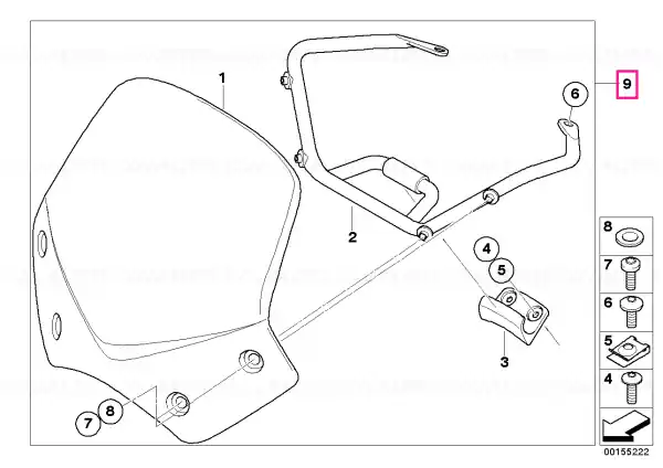 Ultima șansă Set piese montaj parbriz sport - BMW Motorrad