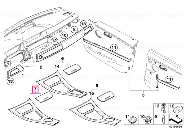 Discount Set benzi decorative lemn nuc - BMW