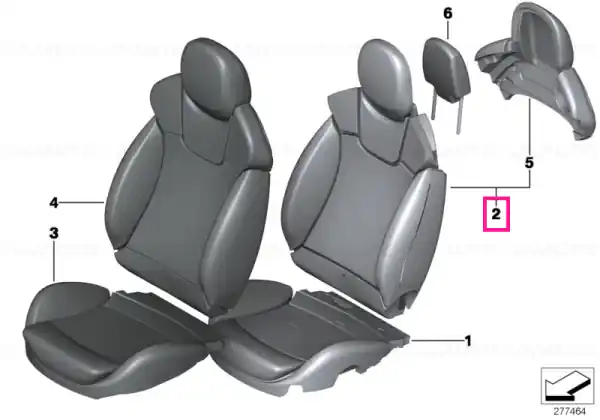 Comandă acum Foam part, Recaro sports backrest, left GS - BMW - Mini