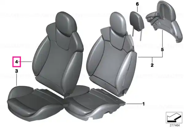Cumpără acum Husă spătar sport Recaro piele dreapta CARBON BLACK - BMW - Mini