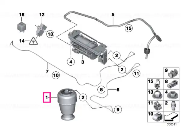 Arc pneumatic spate - BMW Plată securizată