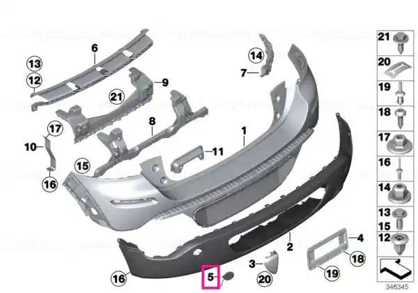 Flap, towing eye left - BMW - Mini Cumpărături sigure