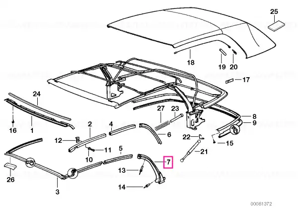 Rear right window guide - BMW Livrare rapidă
