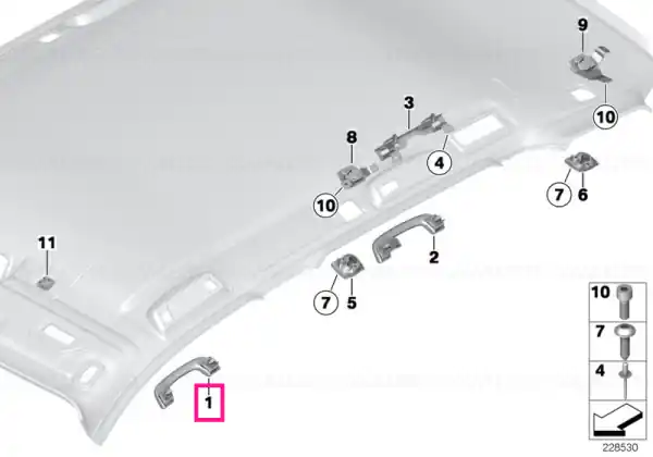 Nu rata Grab handle, front BEIGE - BMW
