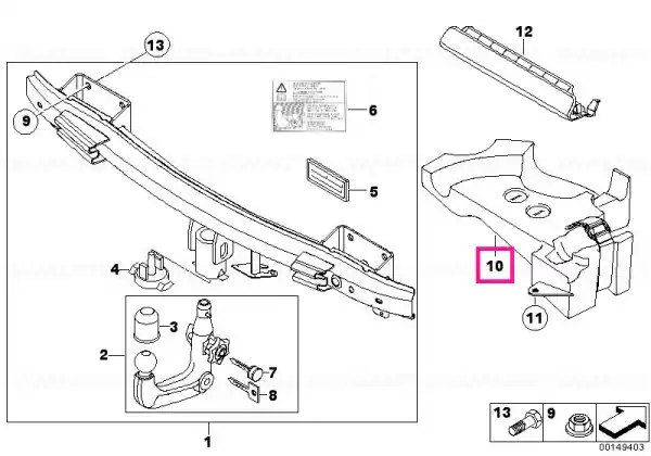Premium Oddments tray, trailer hitch ball - BMW