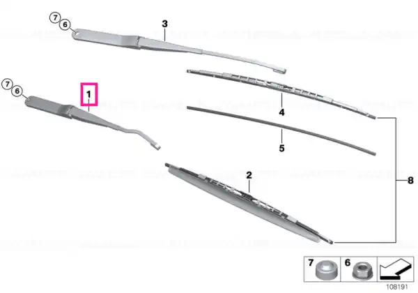 Wiper arm, driver's side E 85 - BMW Super ofertă
