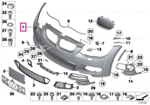 Capac trim bara spate aprimat -M- - BMW Lichidare de stoc
