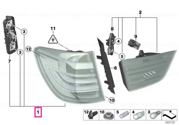 Rear light in the side panel, right - BMW Chilipir