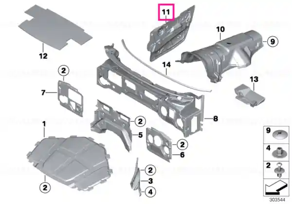 Livrare rapidă Sound insulating door front right - BMW