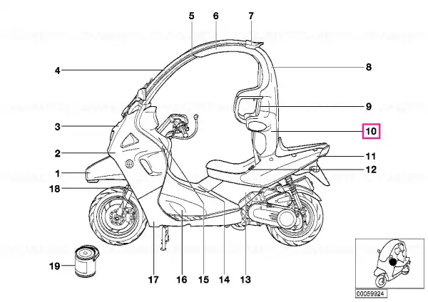 Transport gratuit Fairing, shoulder bow, right ORANGEROT 2 - BMW Motorrad