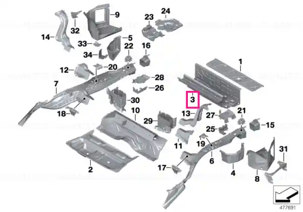 Retur ușor Luggage compartment pan - BMW